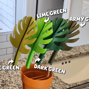 Peut inclure: Quatre accessoires de salle de bain d&eacute;coratifs en forme de feuilles, de couleur vert olive, vert citron, vert fonc&eacute; et vert arm&eacute;e, pr&eacute;sent&eacute;s dans un support orange. Les feuilles sont en mat&eacute;riau solide.