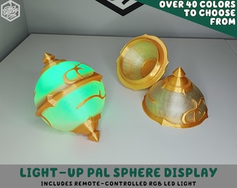 Light Up Pal Sphere Display Full-Size | RGB LED With Remote Control Controller Palworld World Palsphere Legendary Ball Decor Cosplay Prop