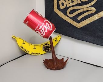 Digital STL Floating Soda Can | 3D Printing Files Magic Coca Coke Spill Home Decor Kitchen Decoration Pepsi Spilling Dr Pepper Splash OBJ