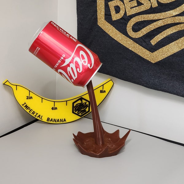 Digital STL Floating Soda Can | 3D Printing Files Magic Coca Coke Spill Home Decor Kitchen Decoration Pepsi Spilling Dr Pepper Splash OBJ