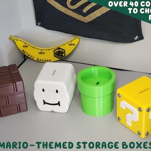 Gamer Themed Storage Box | Warp Pipe Cup Question Block Teachers Gift Brick Box Party Supplies Cloud Mario Video Jewelry Box Room Super Bros