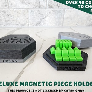 Deluxe Magnetic Game Piece Holder For Settlers Of Catan Board Game | Set Of 4 Or 6 Includes Player Replacement Pieces | Organizer Storage