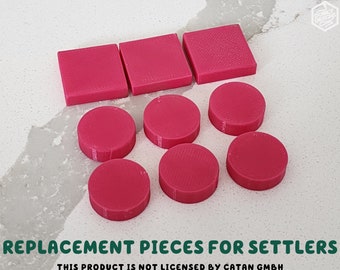 C & K Unofficial Cities Knights Custom Replacement Pieces For Settlers Board Game | Cities Boats Houses Settlements Roads Catan America