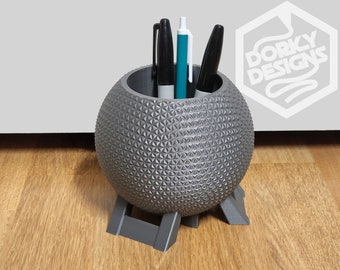 Geodesic Sphere Model Pencil Holder Jar Candy Dish Bowl | Utensil Holder Storage Treat Collectible Gift Idea Counting Game