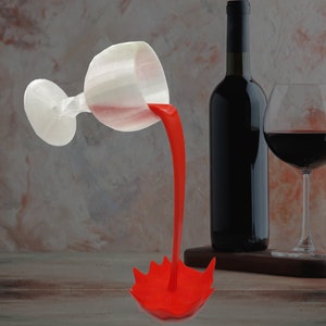 Verre à vin flottant | Bouteille de vin magique, décoration de Bar de dégustation, décoration de fête, ornement de café, pièce maîtresse, cadeau d&#39;anniversaire pour les Parents