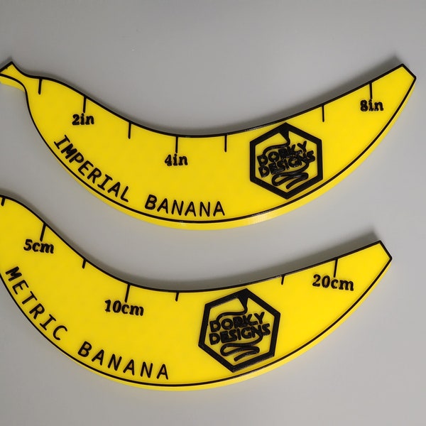 Digital STL Download Banana For Scale | Imperial & Metric Bananas | Ruler Measuring Stick Anything But A Ruler OBJ