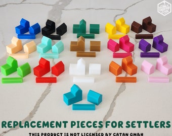 Unofficial Custom Replacement Pieces For Settlers Of Catan Board Game