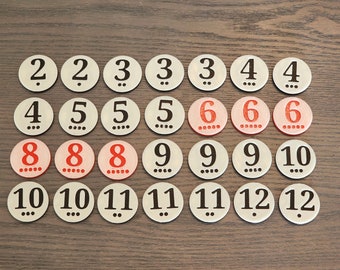 Unofficial Custom Replacement Number Pieces For Settlers Of Catan Board Game | Addition For Base Game Customizable Colors