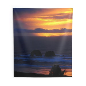 Sunset Beach Photo Print Wall Hanging Art Tapestry of Rockaway image 9