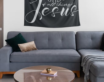 The Pursuit of Jesus Black Wall Tapestry | Multiple Sizes | Indoor Use Only