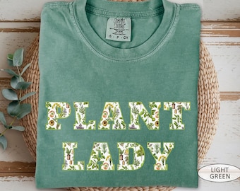 Plant Lady Comfort Colors® Tshirt Botanical Large Graphic Plant Lover Gift Tee