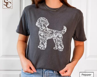 Golden Doodle Printed Lace Silhouette Shirt Comfort Colors Doodle Dog Mom Tshirt