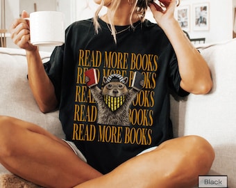 Read More Books Shirt, Cute Capybara Book Lover Tee, Bookworm Gift, Librarian Teacher Shirt, Bookish Comfort Colors® Reading T-Shirt