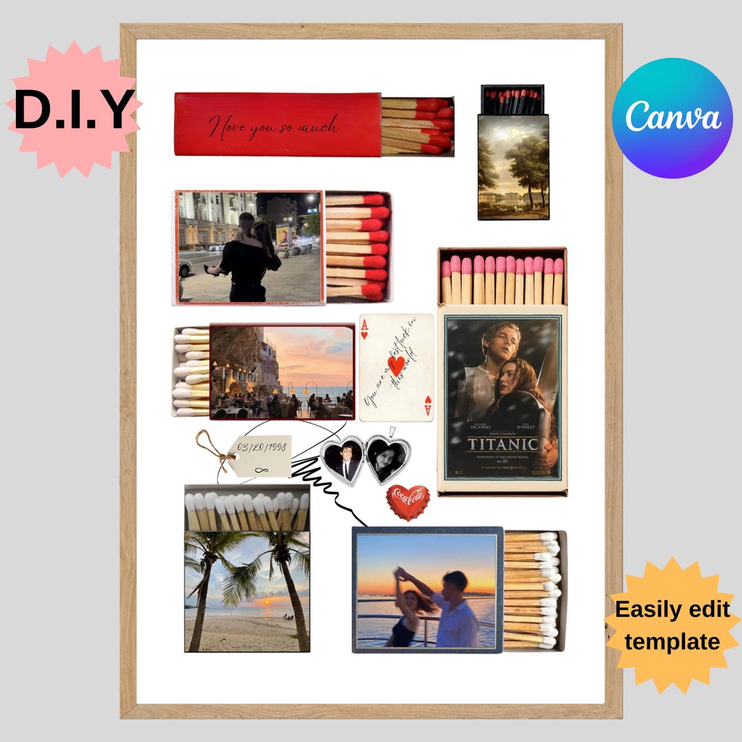 Matchbook Template.pdf Editable Matchbook Poster Template: DIY Printable Wall Art (PDF ...