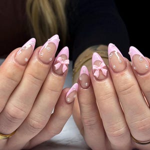 Little Bow Pink || Luxury Press on Nails