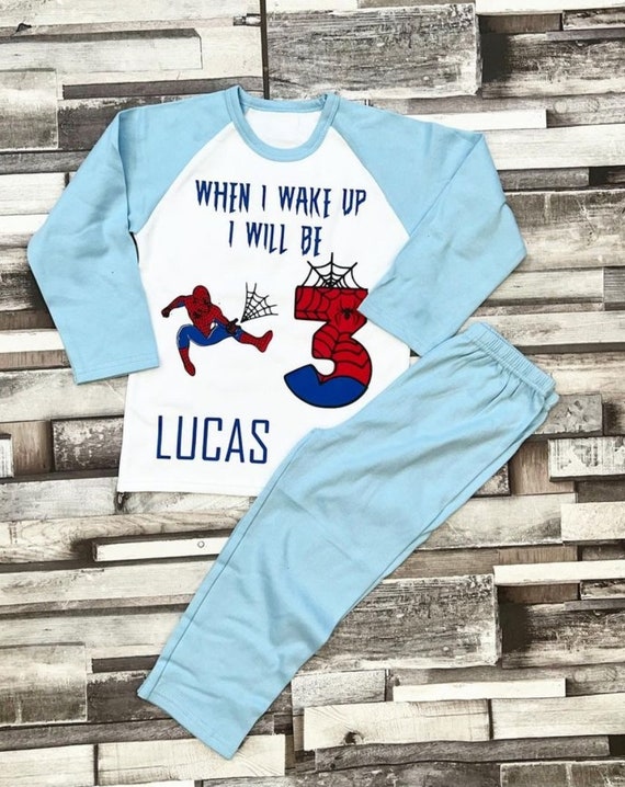 Spiderman themed personalised birthday pyjamas