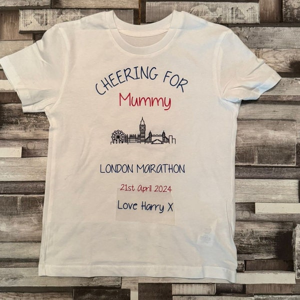 Marathon cheering on Personalised Tshirts and baby vest