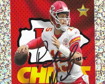 Patrick Mahomes Chiefs facsimile-handtekeningkaart