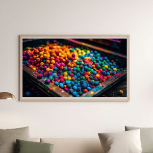 Imagen digital de una foto colorida de un mercado de la India, decoración hermosa