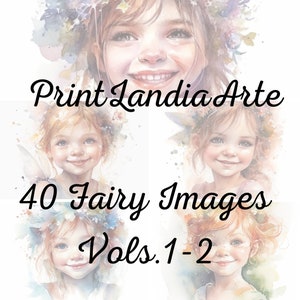 40 Watercolor Cute Clipart Fairy Images, PNG, Commercial Use
