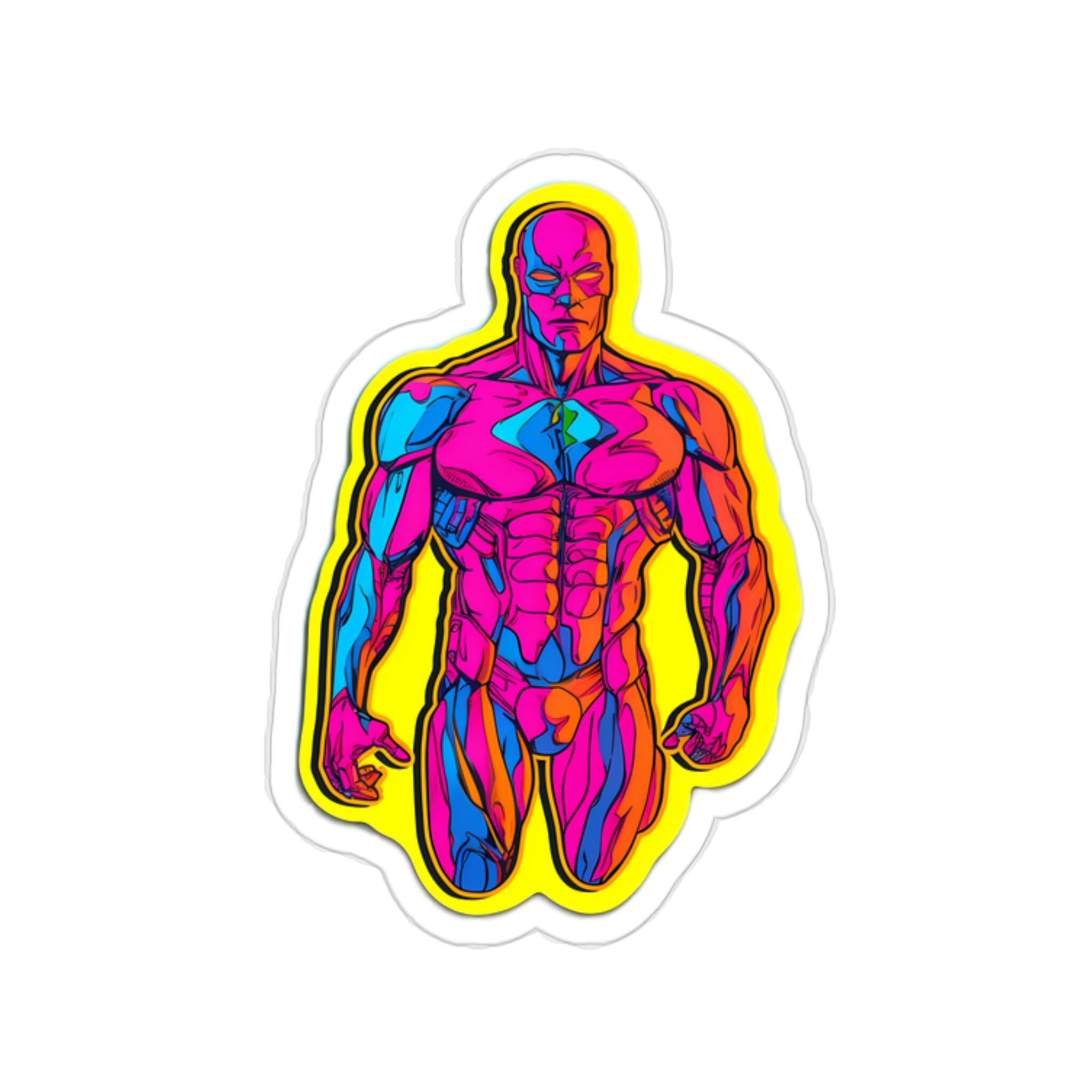 Kiss-cut Bright Pop-art Superhero Sticker, Vibrant Colors, Comic Book ...