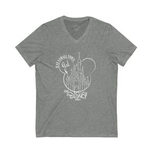Disney Castle V-Neck Tee, Cinderella&#39;s Castle, Just a Small Town Girl, Disney World Shirt, Magical Vacation Top
