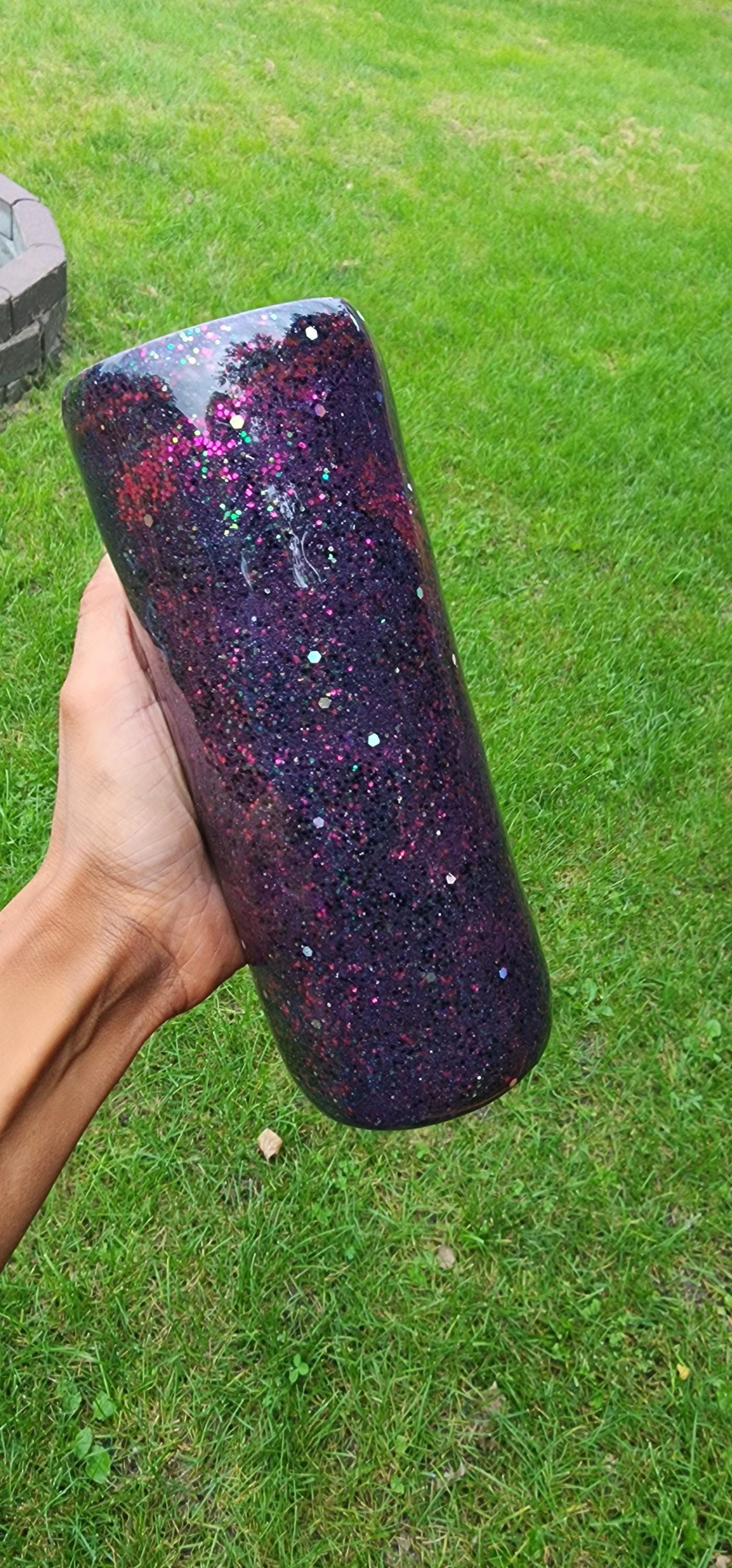 Spooky Vibes Epoxy Glitter Tumbler – Creepy Cute Halloween Cup, Witchy Gothic Stainless Steel Mug, Handmade Coffee Drinkware Gift - Thumbnail 5