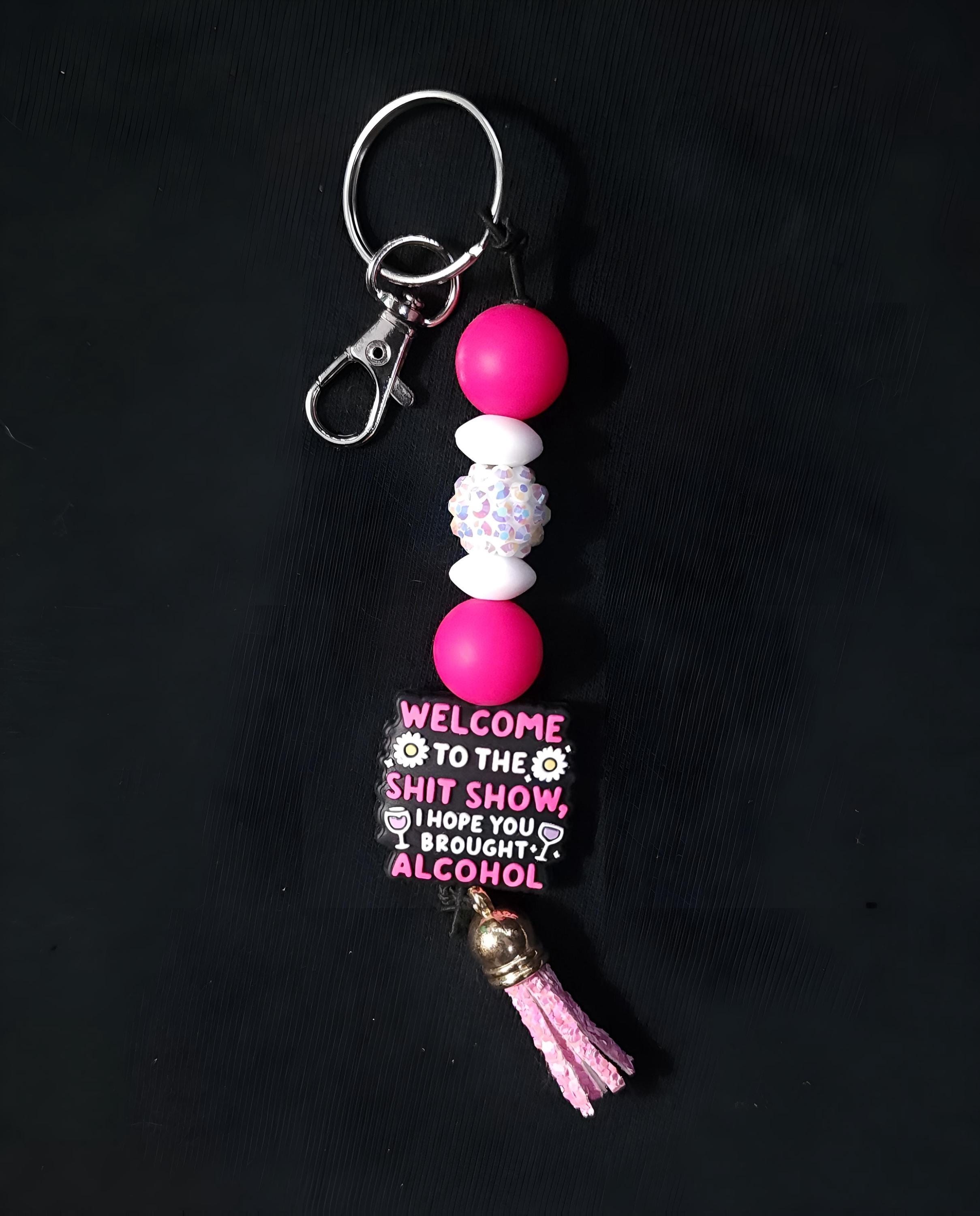 Funny Beaded Keychains with Cute Charms, Trendy Personalized Gift, Colorful Handmade Accessories for Bags & Keys - Thumbnail 2