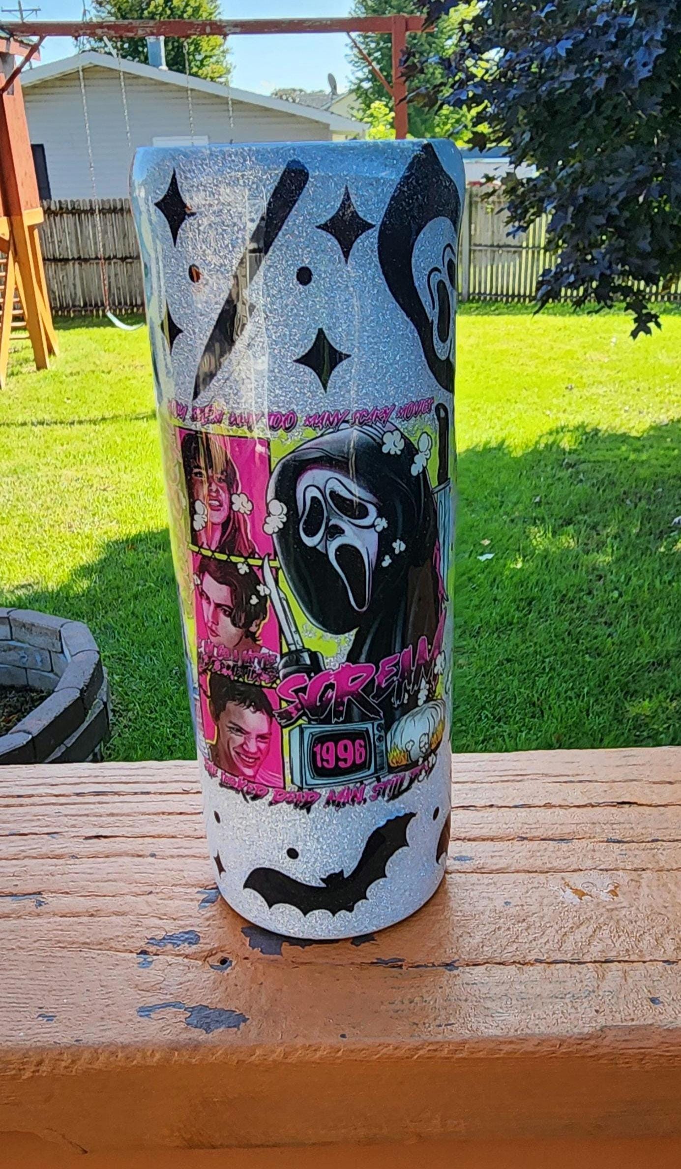 What’s the Matter, Sydney? Ghost Face Horror Movie 20oz Epoxy Tumbler | Scream Inspired Glitter Cup | Scary Movie Fan Gift - Thumbnail 3