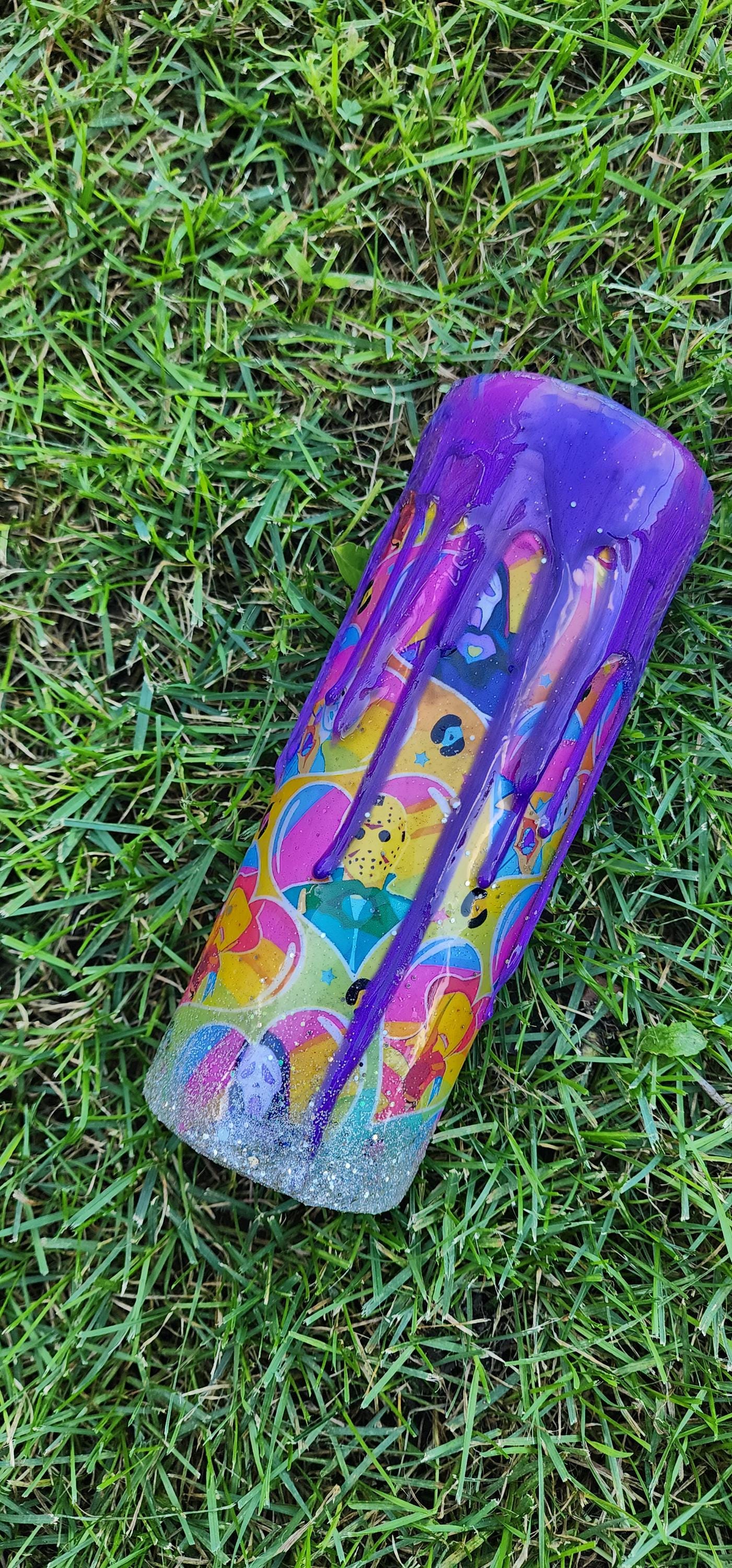 Spooky Season Skull Tumbler: Glittery Halloween Epoxy Cup - Thumbnail 6