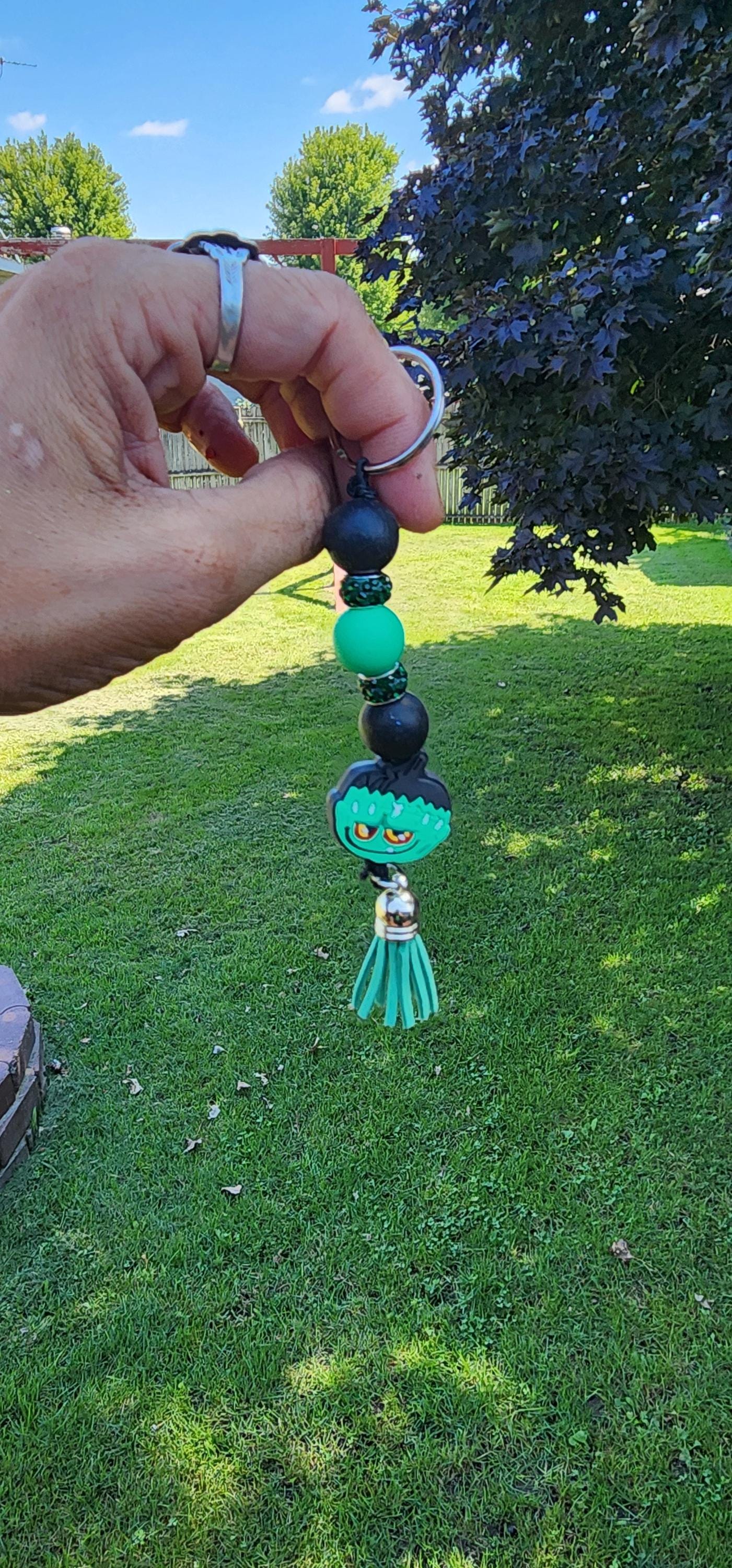 Frankenstein Beaded Keychain – Because Your Keys Deserve a Little Monster Madness - Thumbnail 5