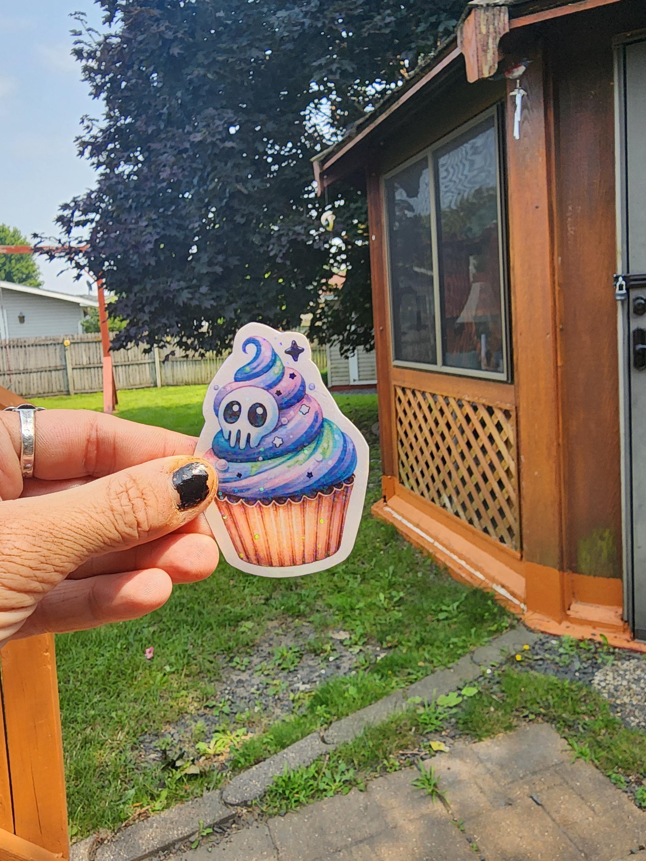 Killer Cupcake Cutie – Frosted with Sass & Topped with a Skull | Creepy Cute Dessert Sticker for Spooky Babes and Sweet Little Monsters - Thumbnail 5