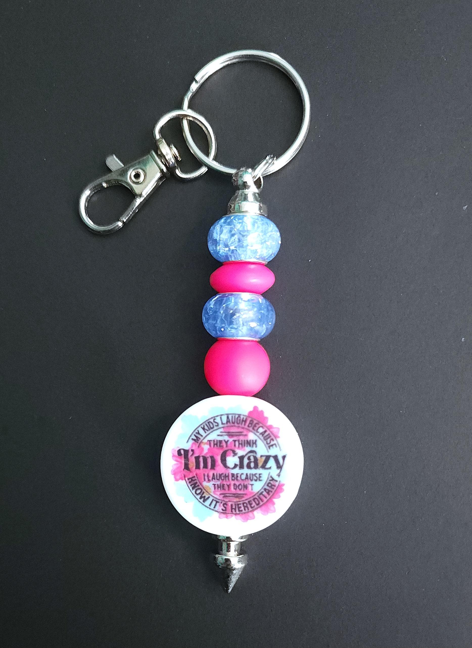 Handmade 'My Kids Laugh' Beaded Keychain