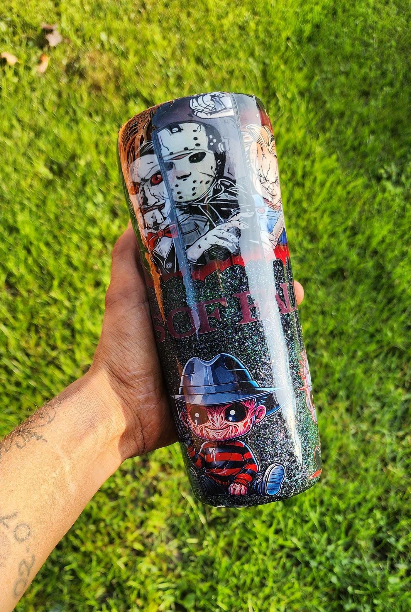 Horror Movie Tumbler: The Boys of Fall Epoxy Cup with Metal Straw - Thumbnail 2
