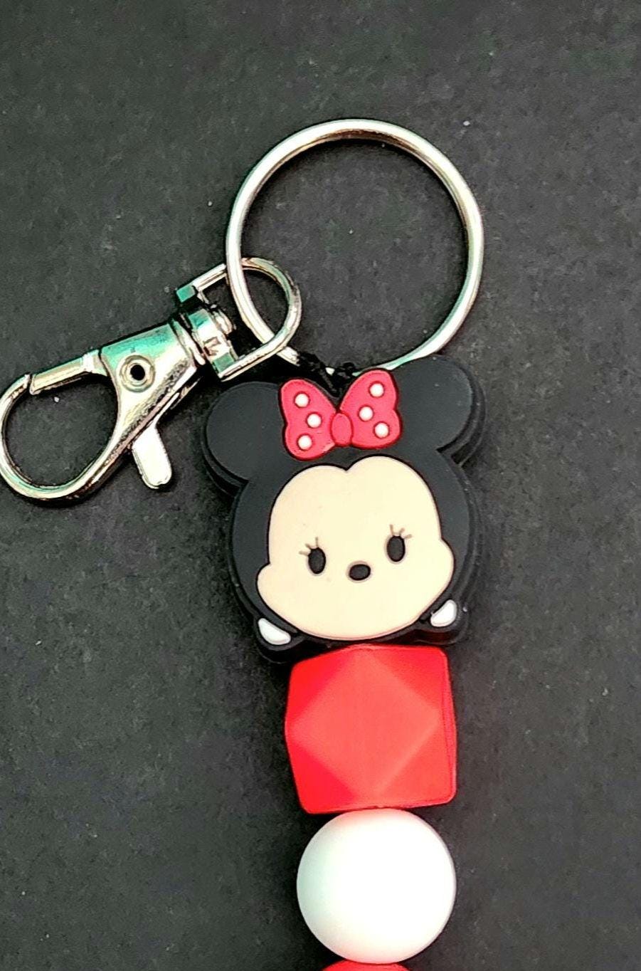 Handmade Minnie Mouse Keychain: Pink Tassel Charm - Thumbnail 4