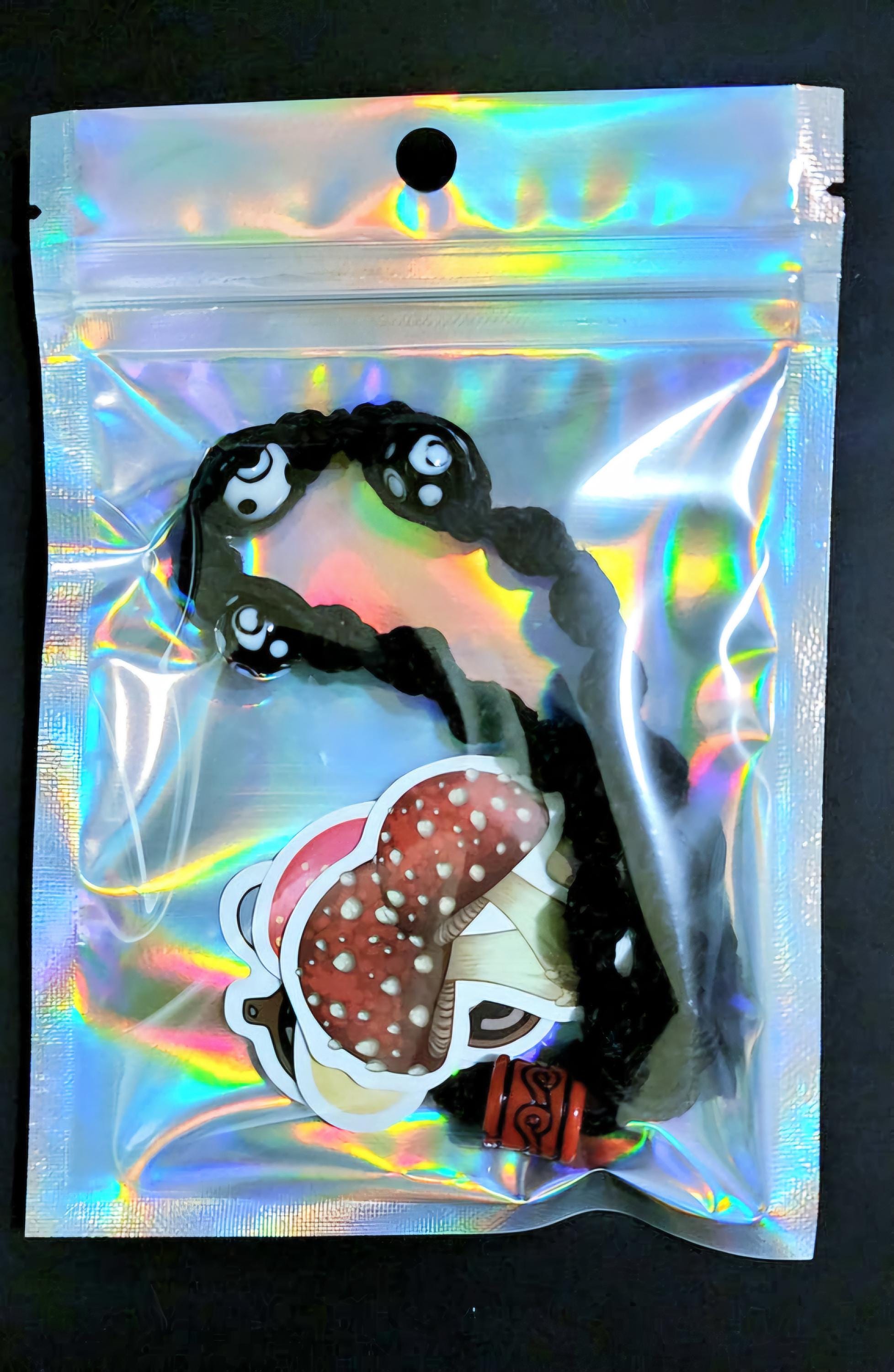 Black Hemp Ankle Bracelet: Handmade Glass Bead Anklet - Thumbnail 3