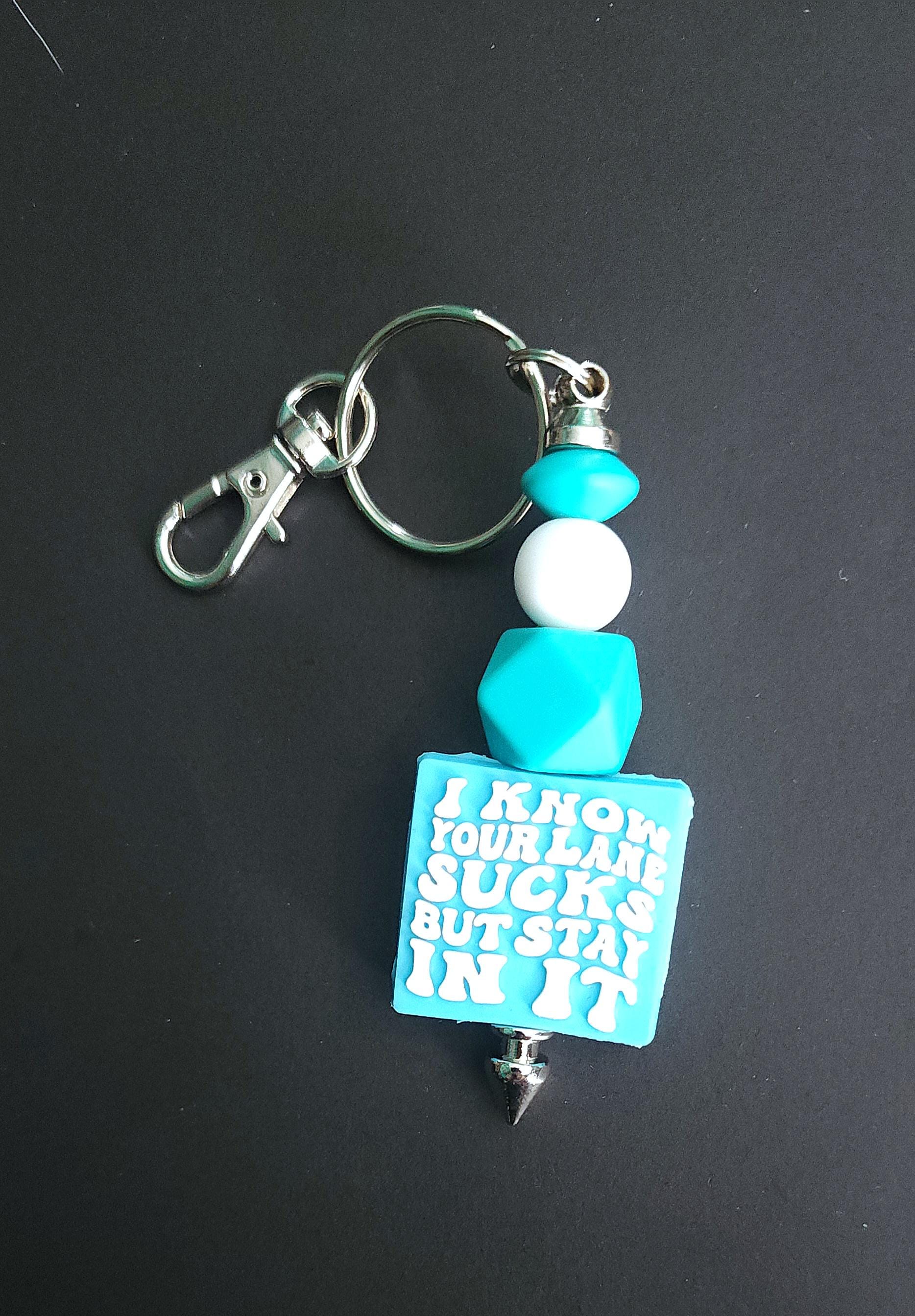 Handmade 'I Know Your Lane Sucks' Keychain - Thumbnail 2