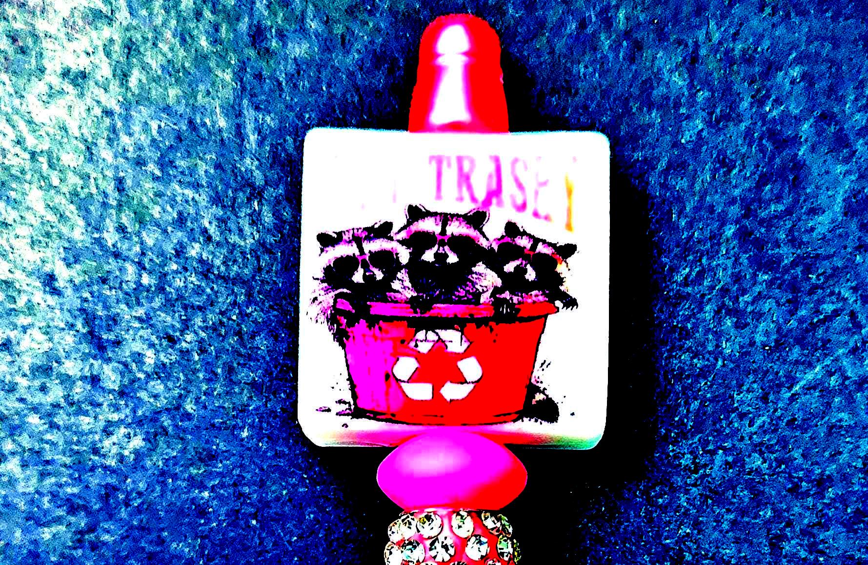 Beaded Pen: Stay Trashy Raccoon Design, Extra Ink