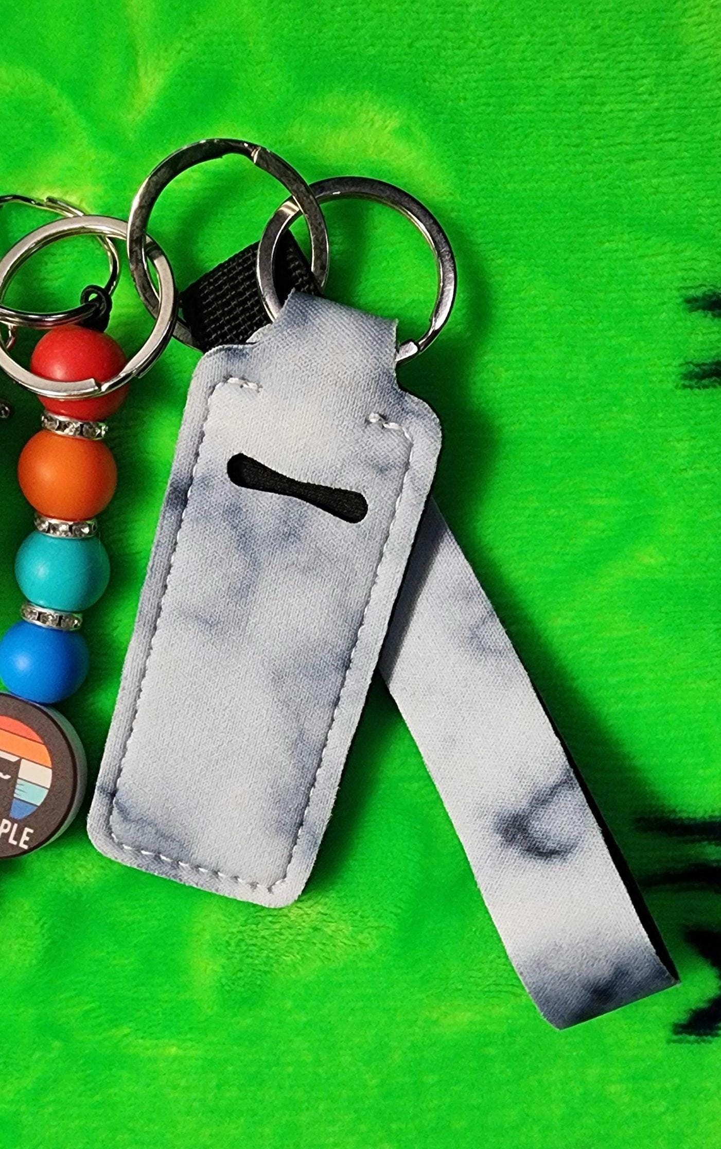 Ew People Cat Keychain Set | Funny Cat Lover Keychain with Pom, Lanyard & Hand Sanitizer Holder | Sassy Anti-Social Energy - Thumbnail 3