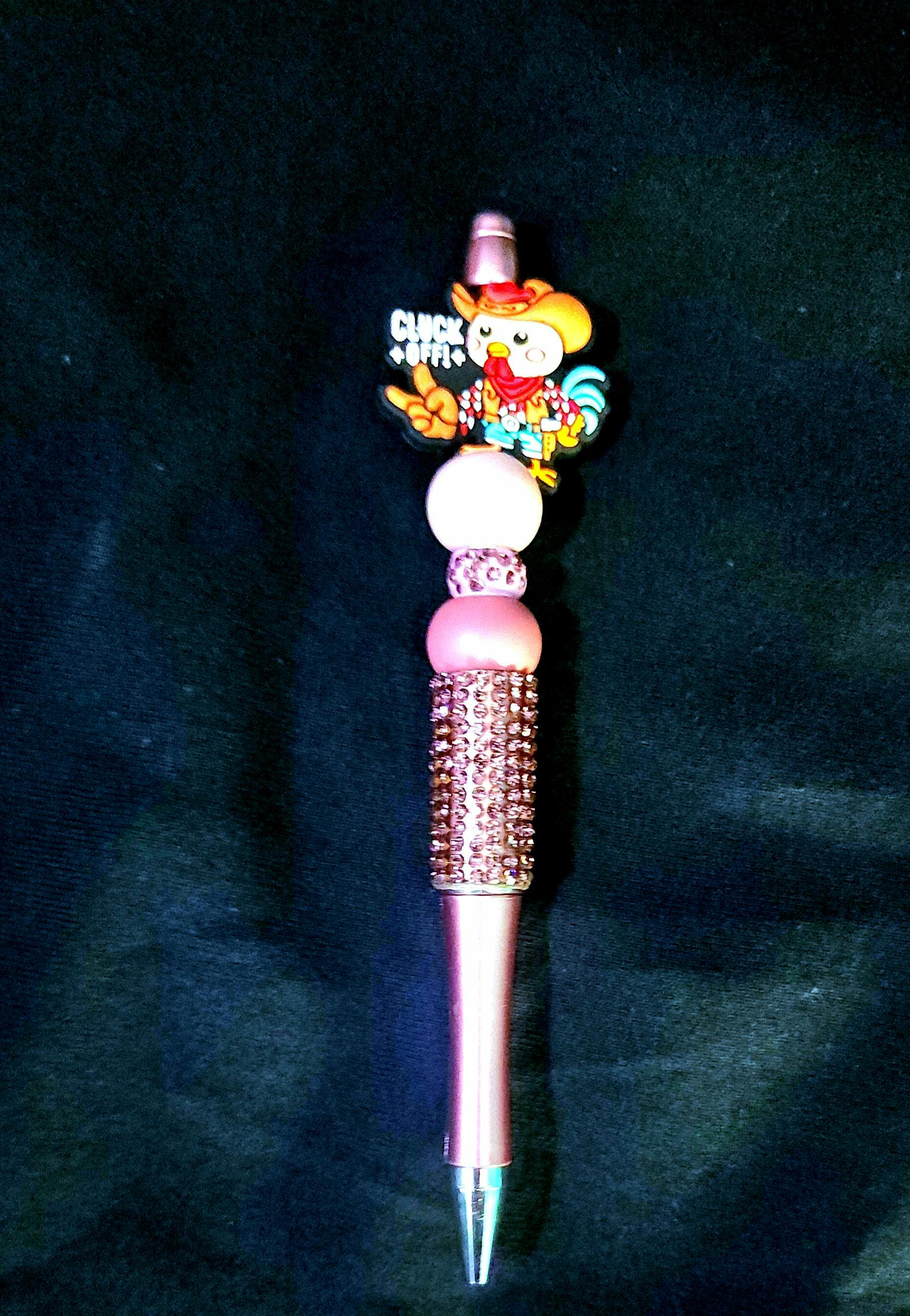 Rhinestone Pen with Funny Charm | Sparkly Bling Writing Pens for Gifts, Office & School Supplies - Thumbnail 4