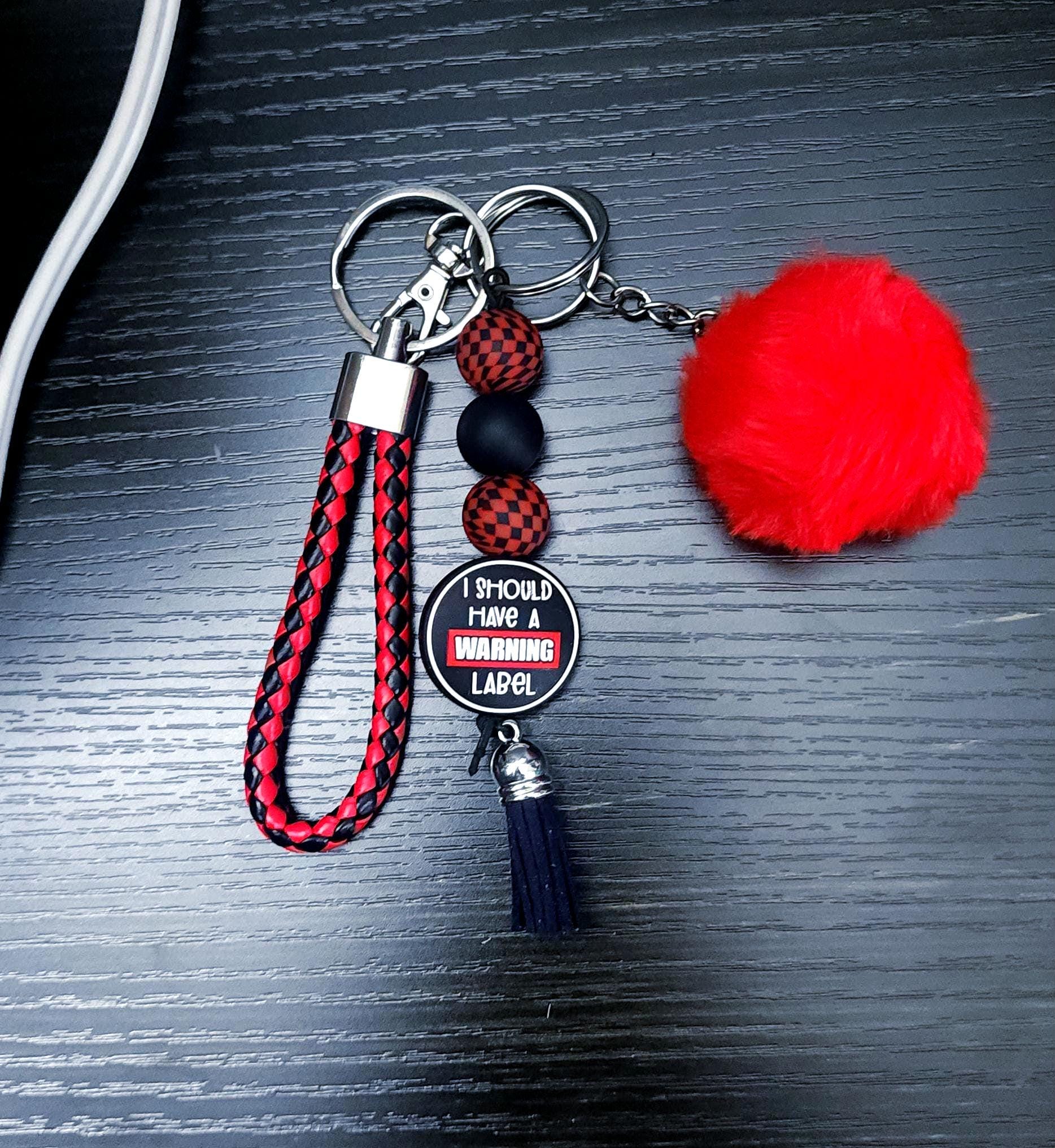Pom Pom Keychain: Stylish Wrist Lanyard Keyring - Thumbnail 2