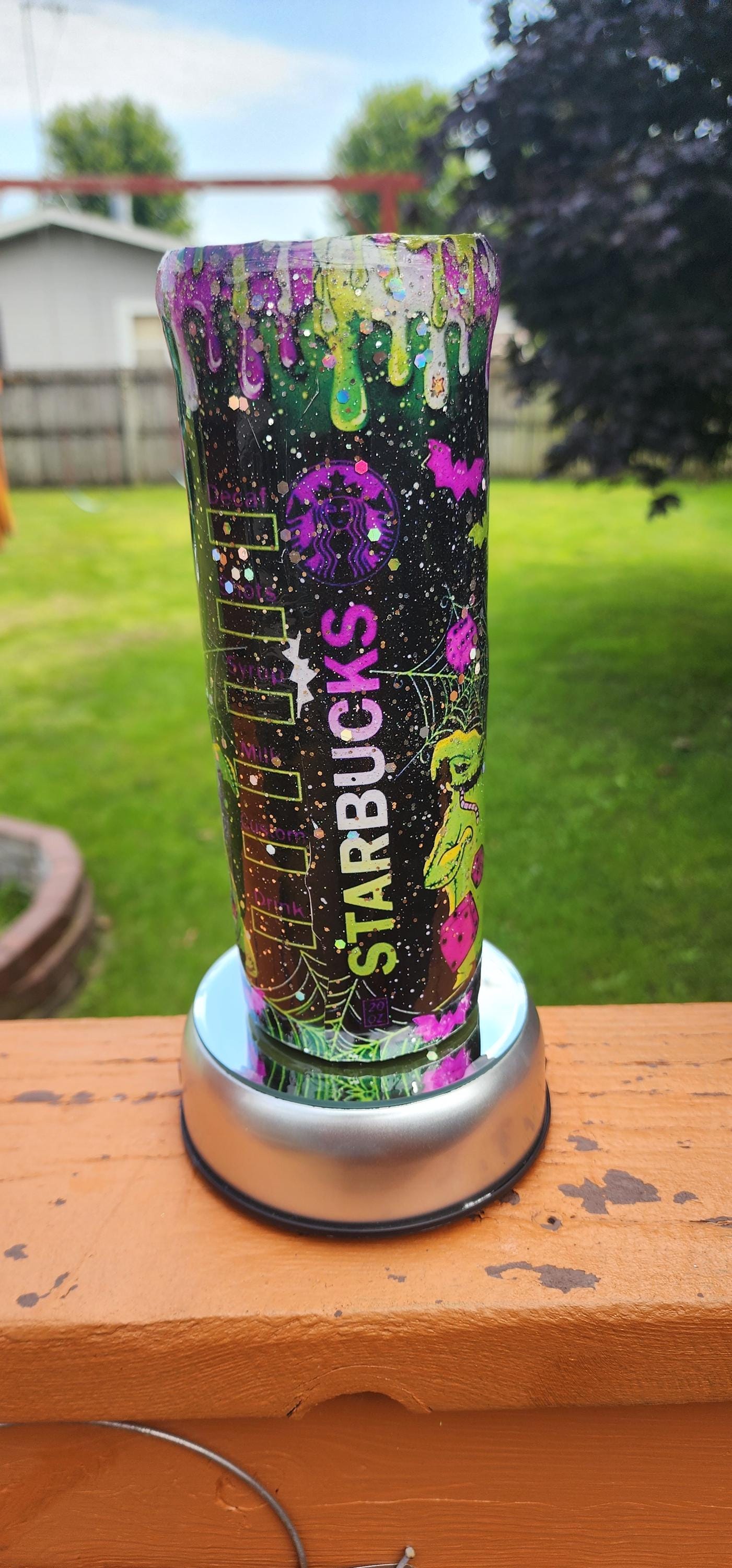Oogie Boogie Starbucks Tumbler: Nightmare Before Christmas Glitter Coffee Cup - Thumbnail 2