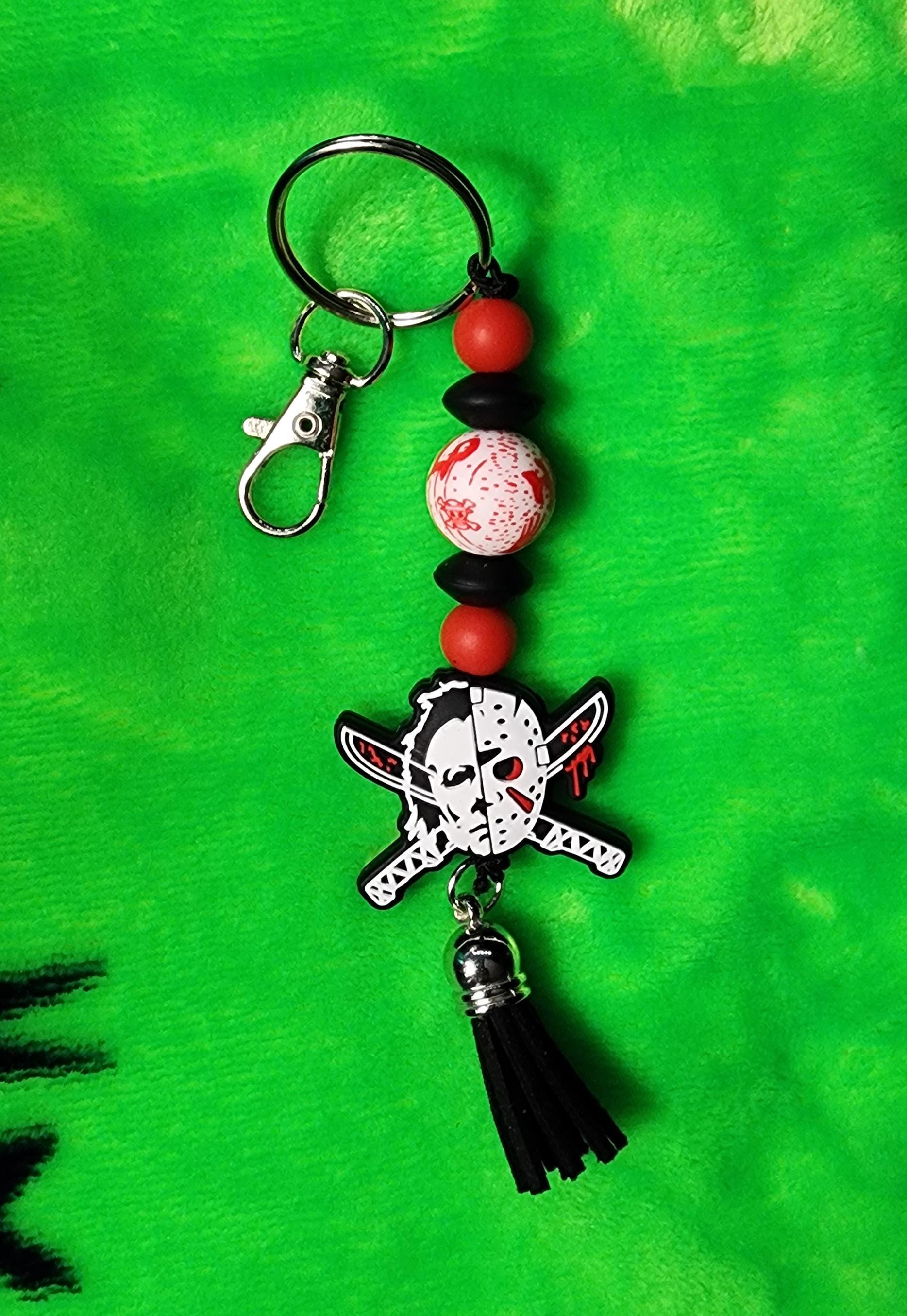 Friday the 13th Beaded Keychain: Handmade Horror Movie Accessory - Thumbnail 3
