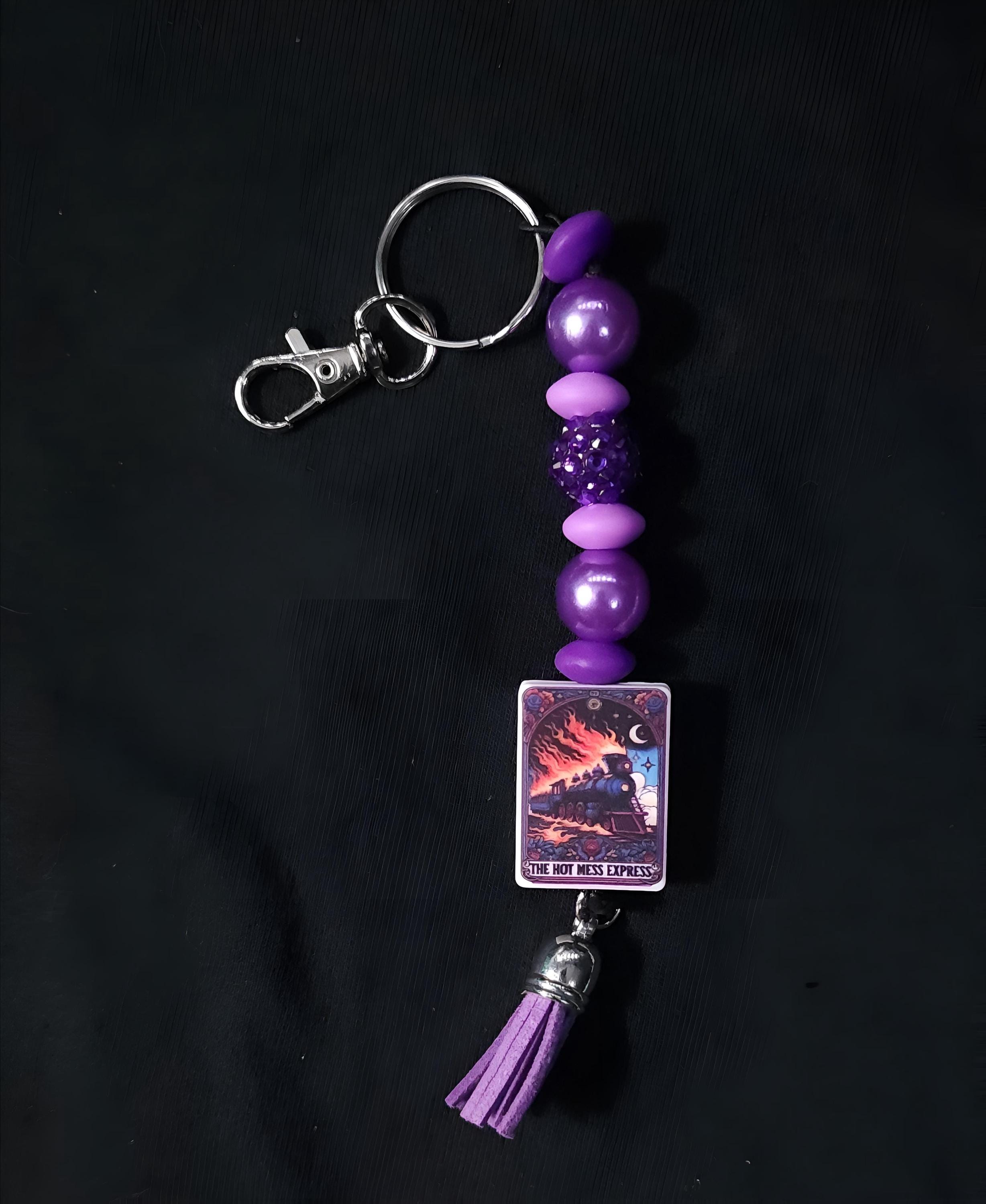 Funny Beaded Keychains with Cute Charms, Trendy Personalized Gift, Colorful Handmade Accessories for Bags & Keys - Thumbnail 6