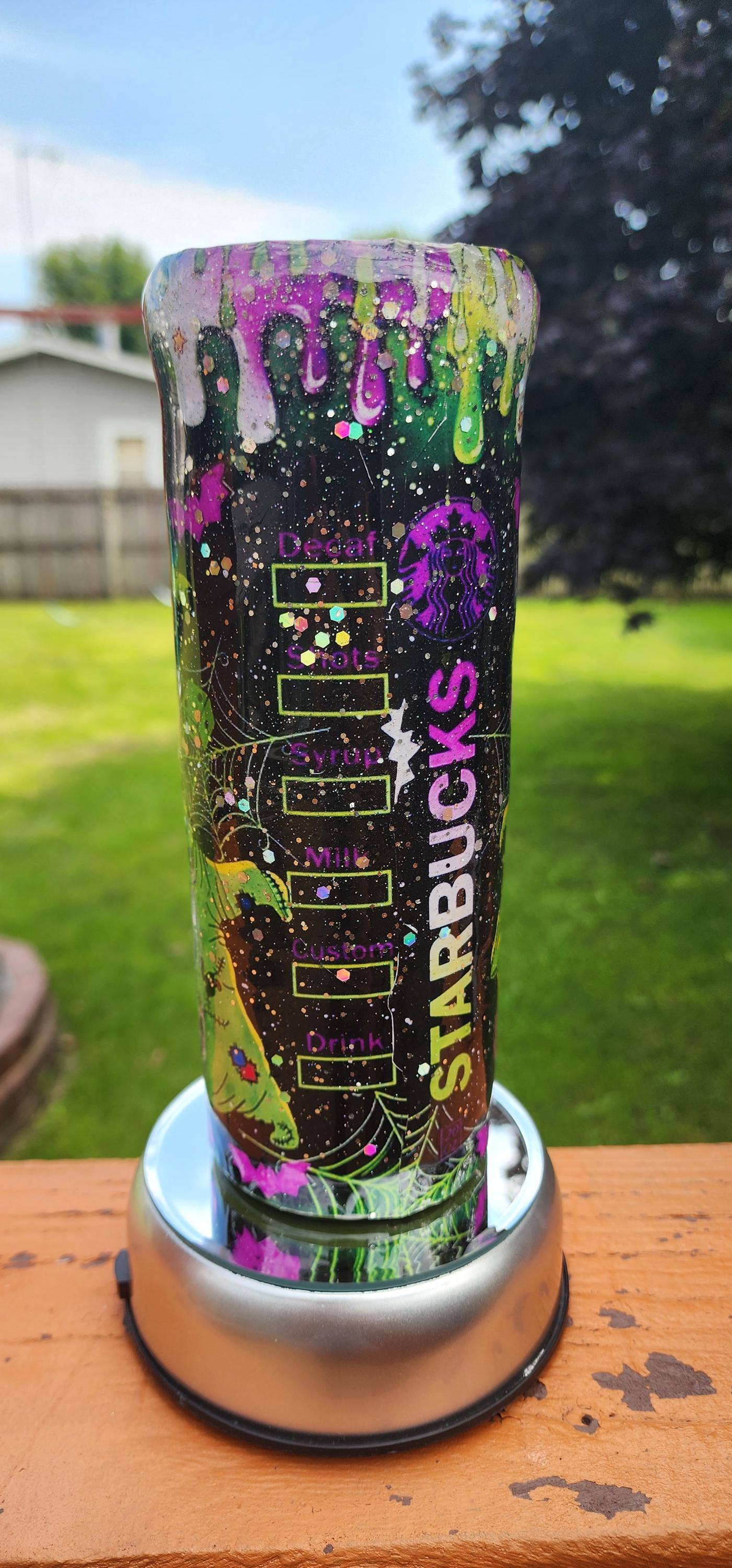 Oogie Boogie Starbucks Tumbler: Nightmare Before Christmas Glitter Coffee Cup - Thumbnail 7