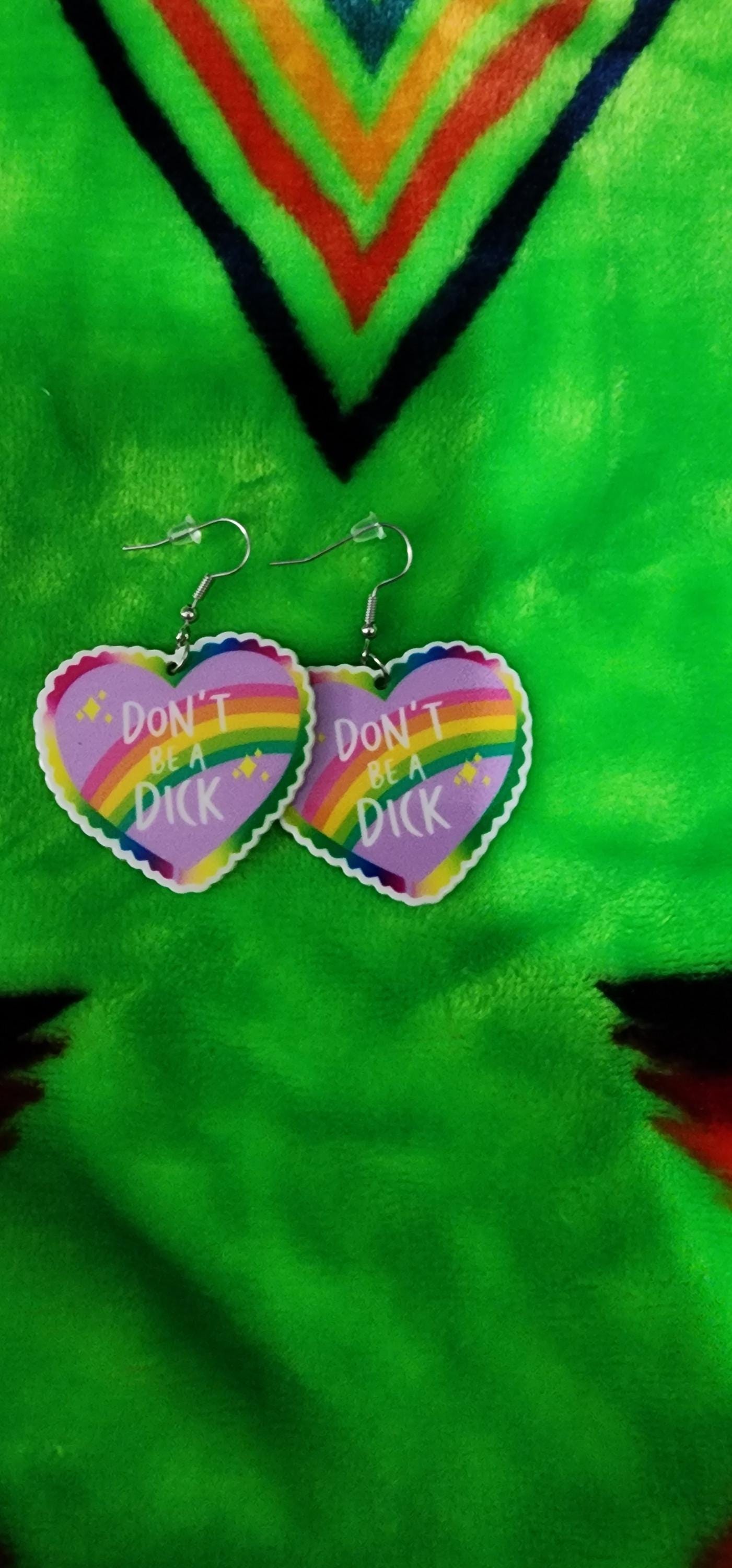Dont Be a Dick Earrings – Funny Statement Jewelry, Handmade Gothic Accessory, Witchy Gift for Her