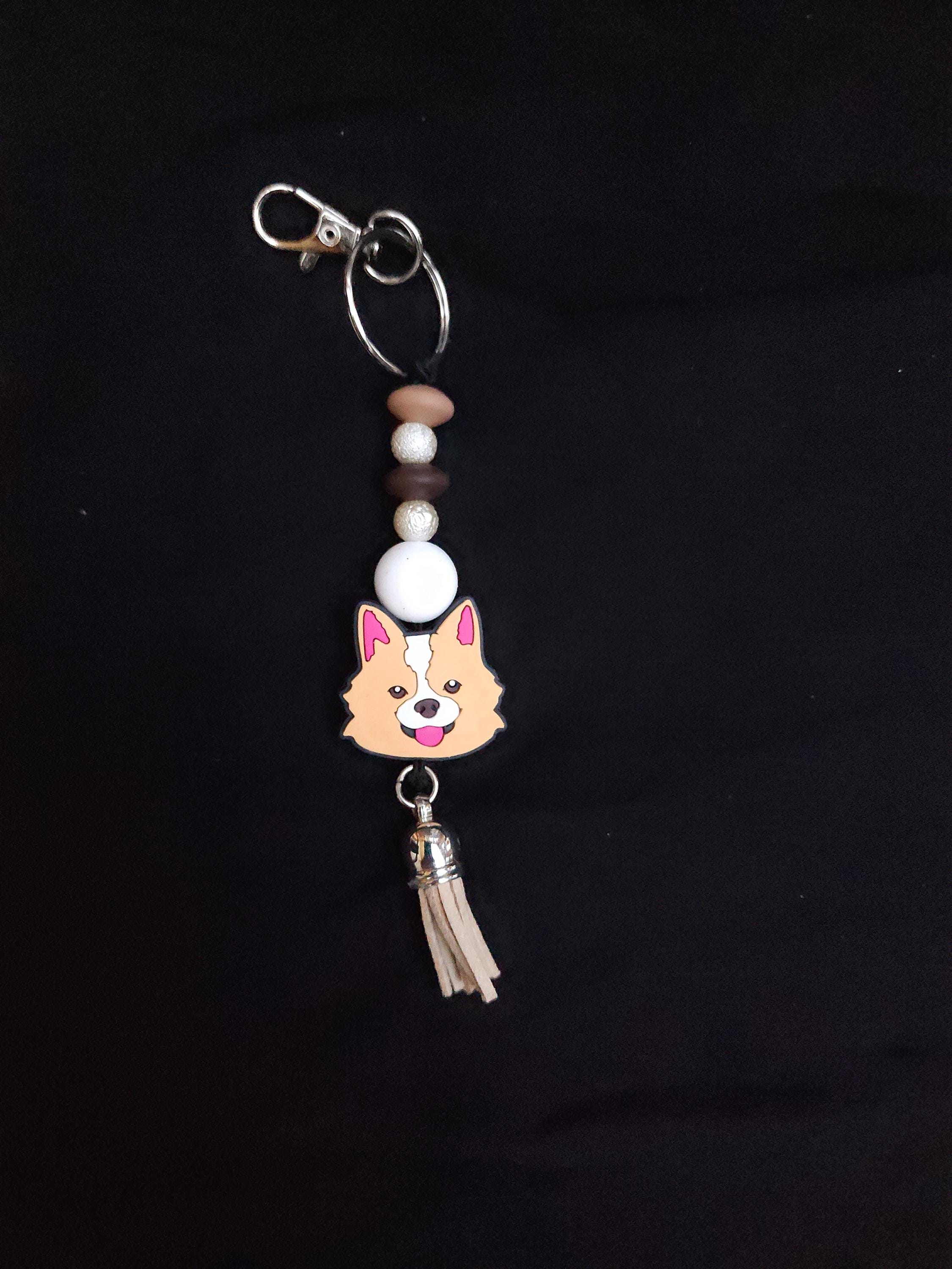 Adorable Cat and Dog Beaded Keychain – Cute Animal Charm, Pet Lover Gift, Whimsical Accessory for Bags, Backpacks, or Keys - Thumbnail 2