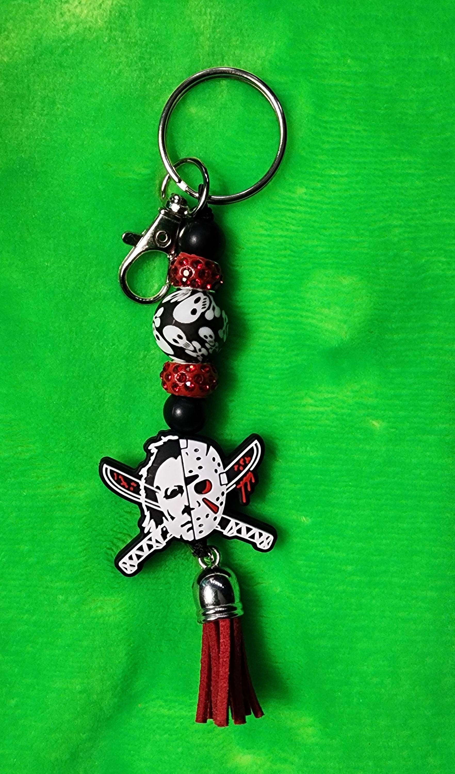 Friday the 13th Beaded Keychain: Handmade Horror Movie Accessory - Thumbnail 4