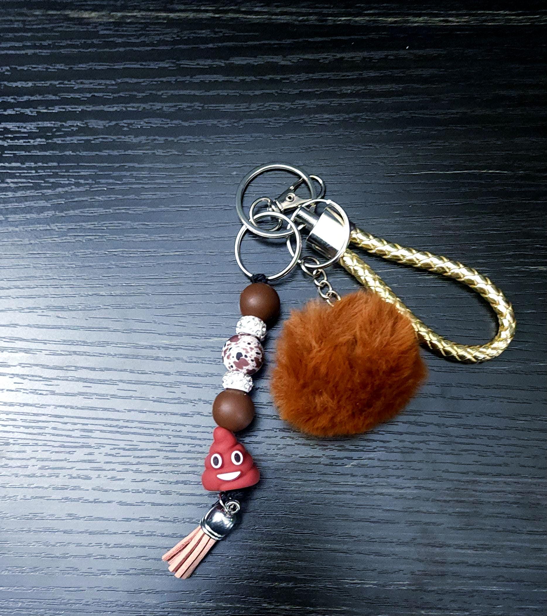 Pom Pom Keychain: Wrist Lanyard Fashion Accessory - Thumbnail 2