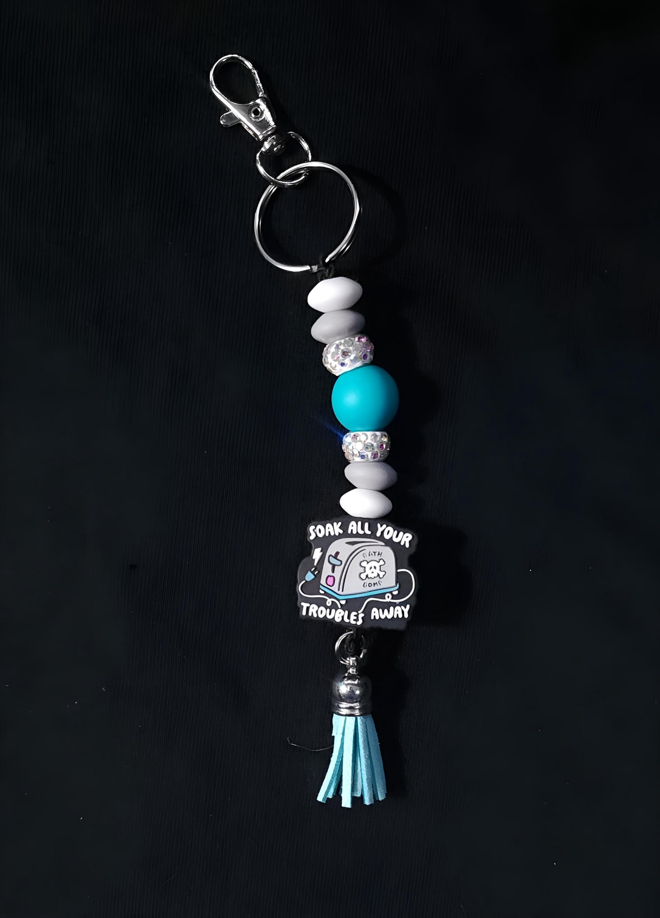 Funny Beaded Keychains with Cute Charms, Trendy Personalized Gift, Colorful Handmade Accessories for Bags & Keys - Thumbnail 5